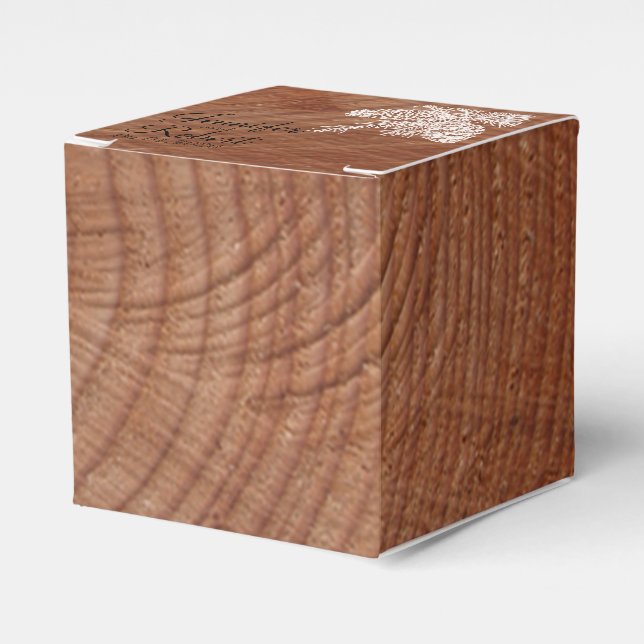 Tree Rings Rustic Country Wedding Favour Box (Front Side)