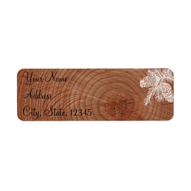 Tree Rings Rustic Country Wedding Label Return Address Label (Front)