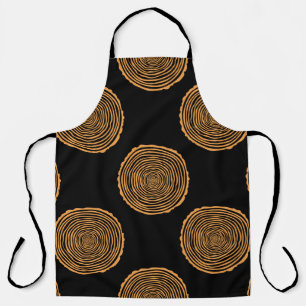 Tree Rings Seamless Pattern. Saw cut tree trunk ba Apron