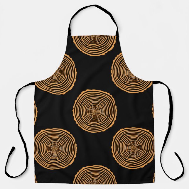 Tree Rings Seamless Pattern. Saw cut tree trunk ba Apron (Front)