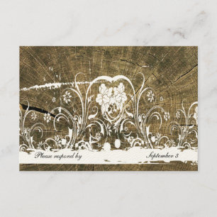 Tree Rings Shabby Lace rsvp with envelopes
