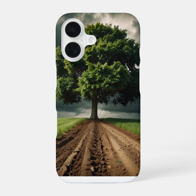 tree road iPhone 16 case (Back)