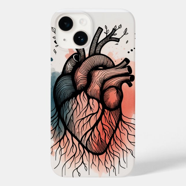 Tree Root Heart – Soulful Line Art Case-Mate iPhone Case (Back)