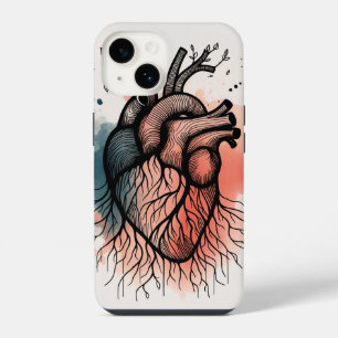 Tree Root Heart – Soulful Line Art iPhone 14 Case