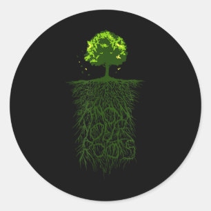 Tree Root Know Your Origin Nature Environmental Classic Round Sticker