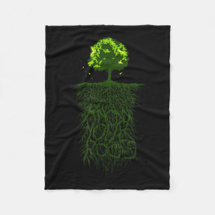 Tree Root Know Your Origin Nature Environmental Fleece Blanket