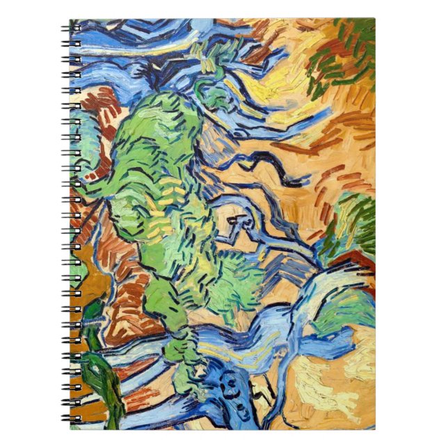 Tree Roots (1890) botanical art Van Gogh spiral Notebook (Front)