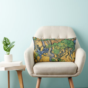 Tree Roots and Trunks by Vincent van Gogh Lumbar Cushion