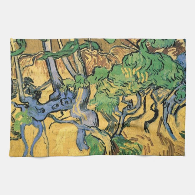 Tree Roots and Trunks by Vincent van Gogh Tea Towel (Horizontal)