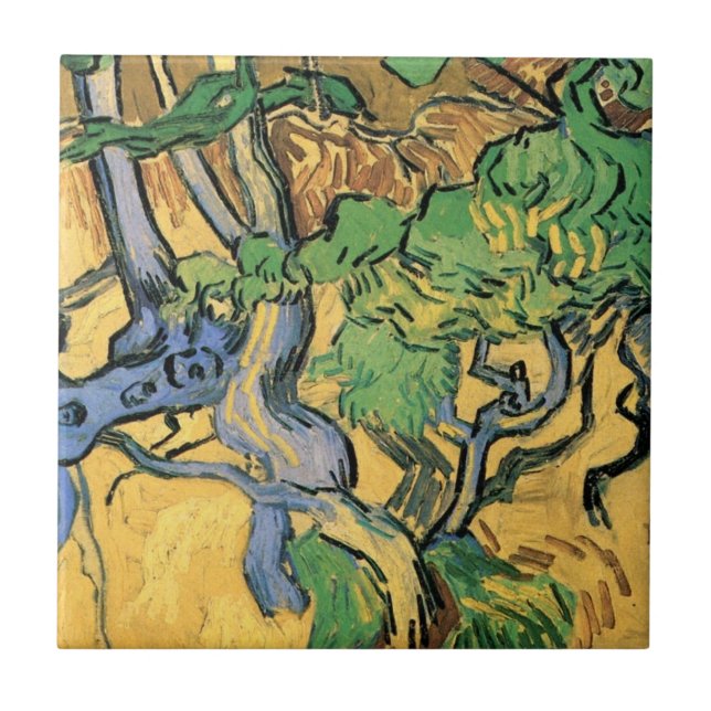 Tree Roots and Trunks by Vincent van Gogh Tile (Front)