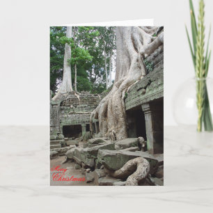 Tree roots at Ta Phrom Holiday Card