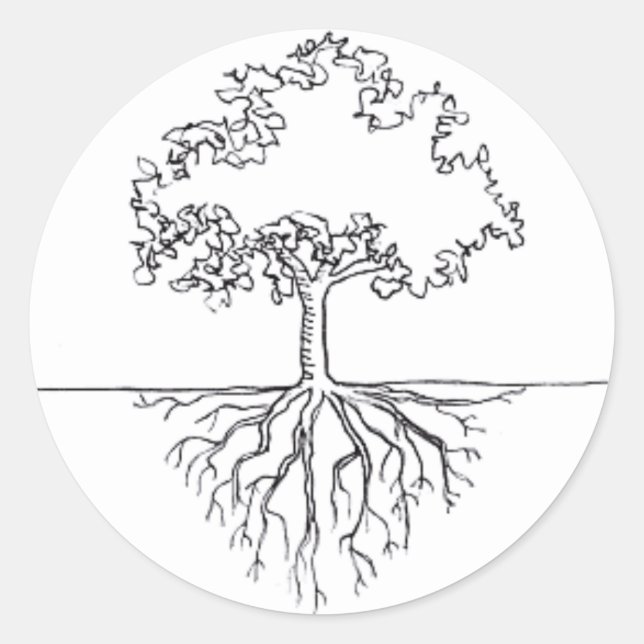 Tree Roots Classic Round Sticker (Front)