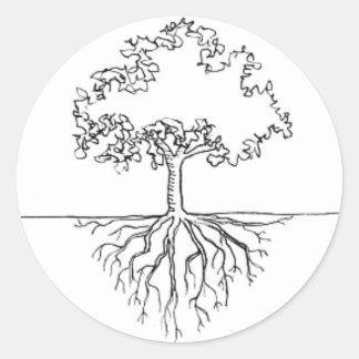 Tree Roots Classic Round Sticker