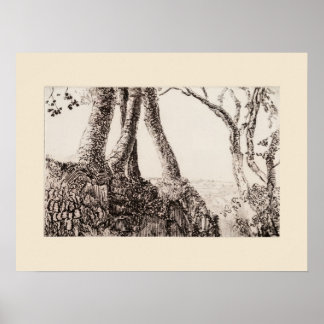 Tree Roots Cornwall Eleanor Hughes Restrike Print