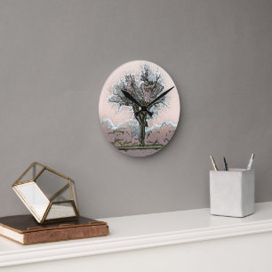 TREE ROUND CLOCK