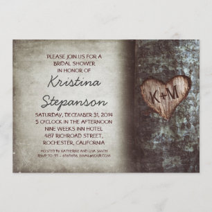 Tree rustic bridal shower invitations