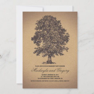 Tree Rustic Vintage Engagement Party Invitation