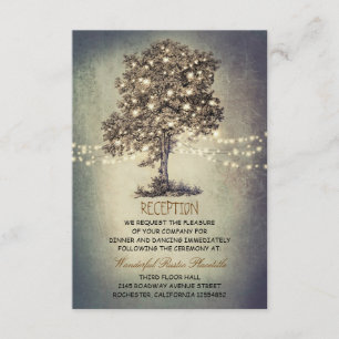 tree rustic wedding reception & driving directions enclosure card