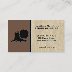 Tree Saw Stump Grinding Removal Business Card
