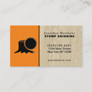Tree Saw Stump Grinding Removal Business Card
