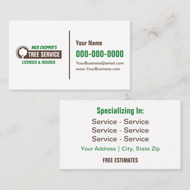 Tree Service Business Card (Front/Back)