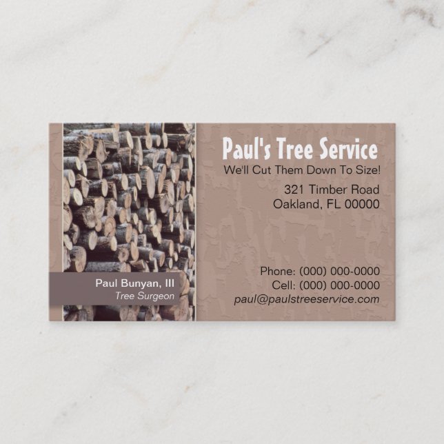 Tree Service/Firewood Business Card (Front)