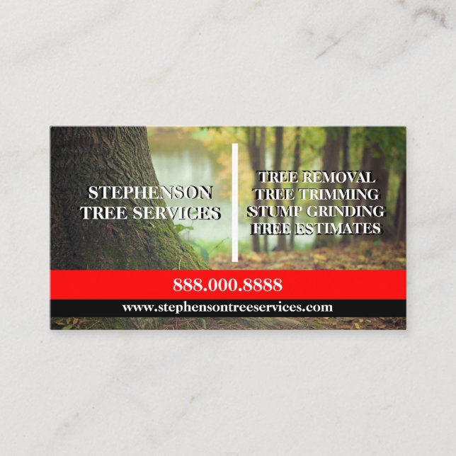Tree Services and Brick and Stone Work Business Card (Front)