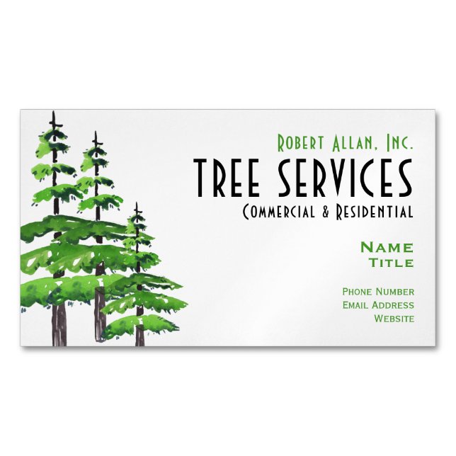 Tree Services Magnetic Business Card (Front)
