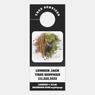 *~* Tree Services  Man QR Lumber Jack Door Hanger