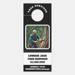 *~* Tree Services QR MAN TREE Door Hanger