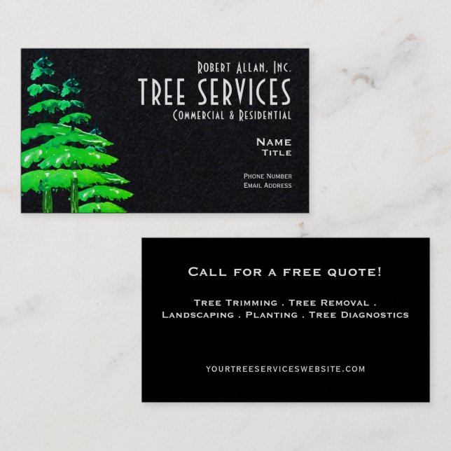 Tree Services Standard, 3.5" x 2.0" Business Card (Front/Back)