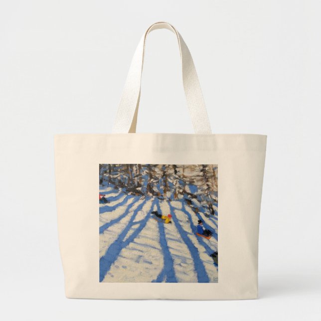 Tree shadows Morzine Large Tote Bag (Front)