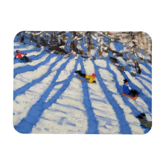 Tree shadows Morzine Magnet (Horizontal)