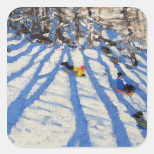 Tree shadows Morzine Square Sticker