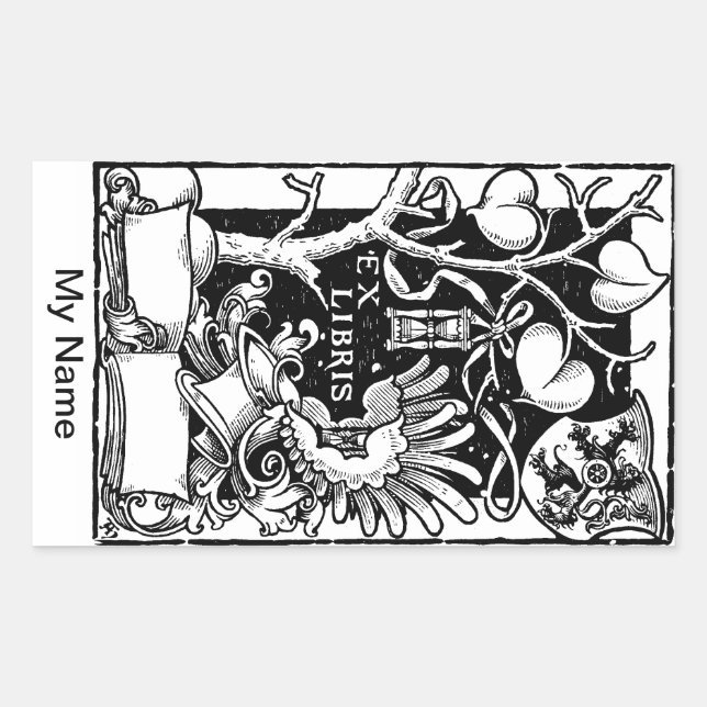 Tree Shield Hourglass Rectangular Sticker (Front)