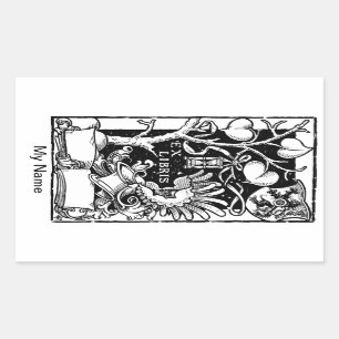 Tree Shield Hourglass Rectangular Sticker