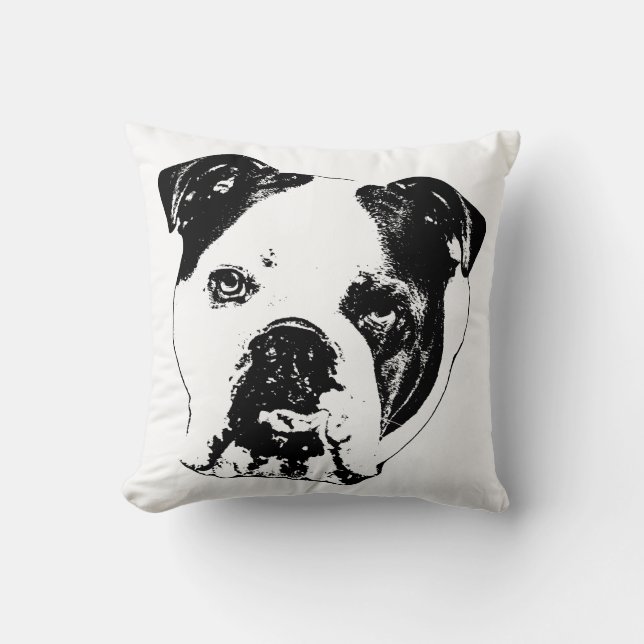 Tree-Side Bulldog Pillow (Front)