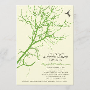 Tree Silhouette Bridal Shower Invitation (lime)