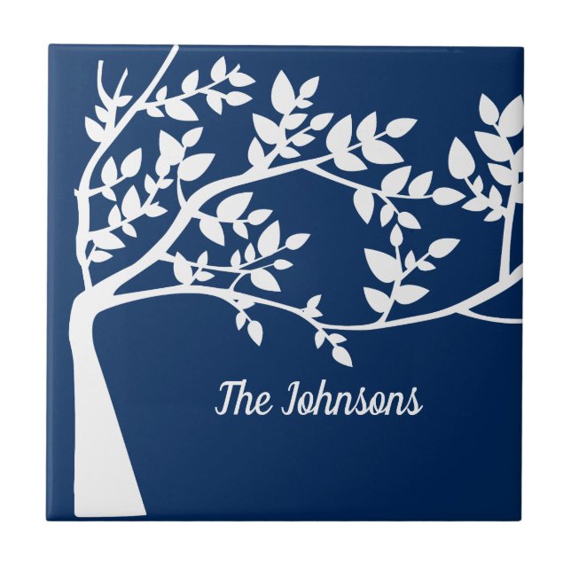 Tree Silhouette Ceramic Tile (Front)