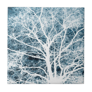 Tree silhouette ceramic tile