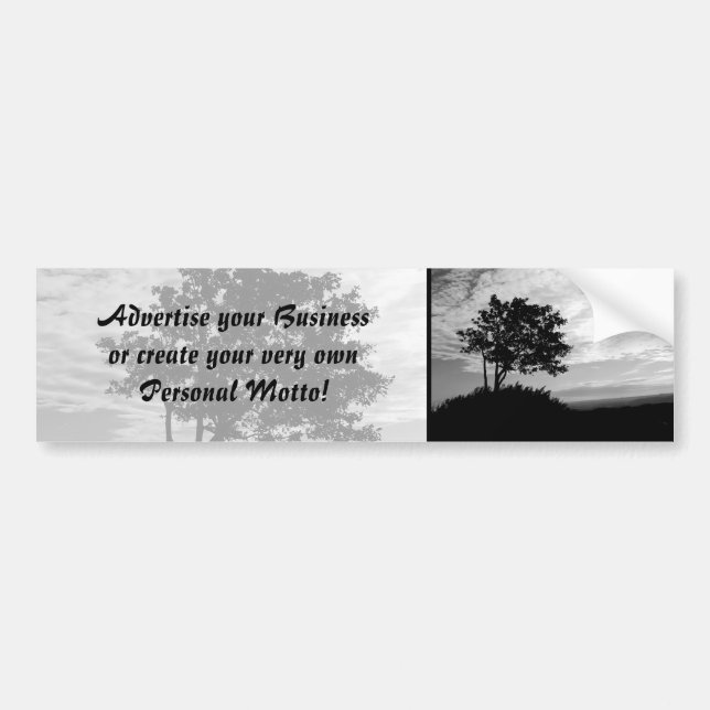 Tree Silhouette Monochrome Bumper Sticker (Front)