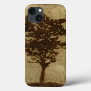 Tree Silhouette on Bronze Background iPhone 13 Case