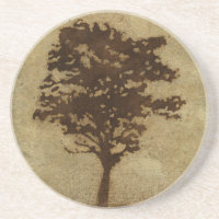 Tree Silhouette on Bronze Background