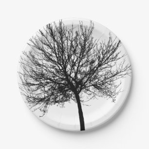 Tree Silhouette Paper Plate