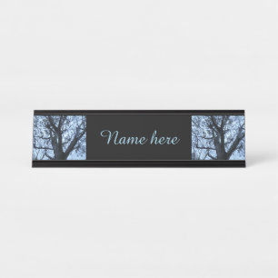 Tree Silhouette Photograph Custom Desk Sign
