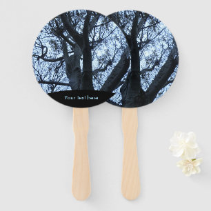 Tree Silhouette Photograph Custom Hand Fan