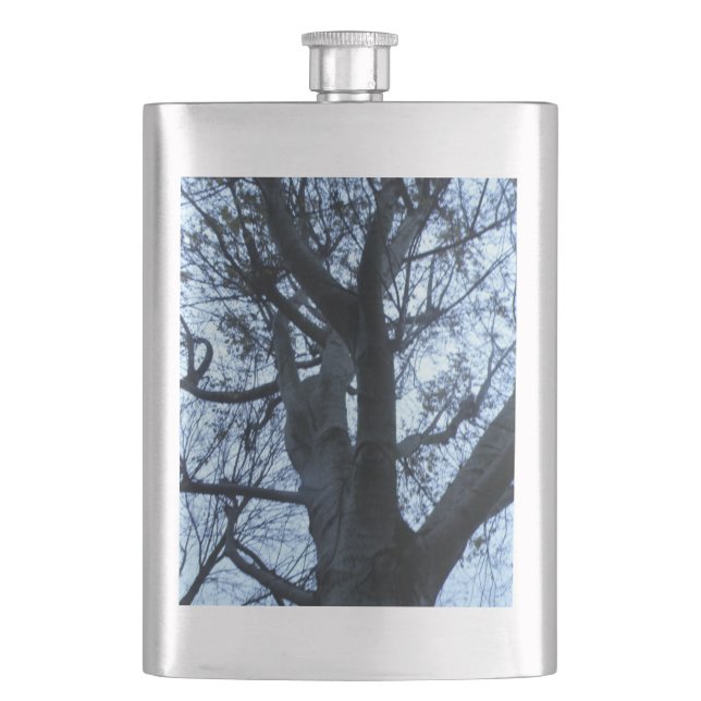 Tree Silhouette Photograph Flask (Front)