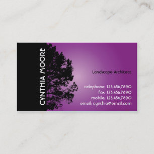 Tree Silhouette - Purple Business Card