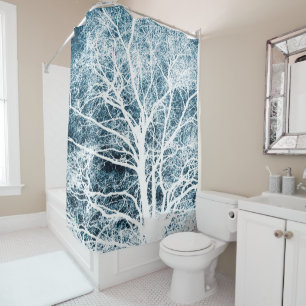 Tree silhouette shower curtain
