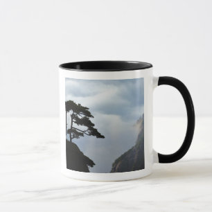 Tree silhouetted at sunrise, Yellow Mountain, Mug